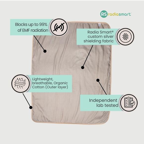 Radia Smart Large Protective Belly Pregnancy Baby Blanket, Organic, 5G Blocking - Picture 4 of 9